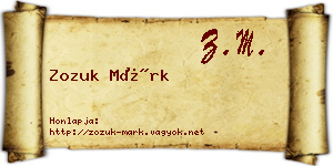 Zozuk Márk névjegykártya